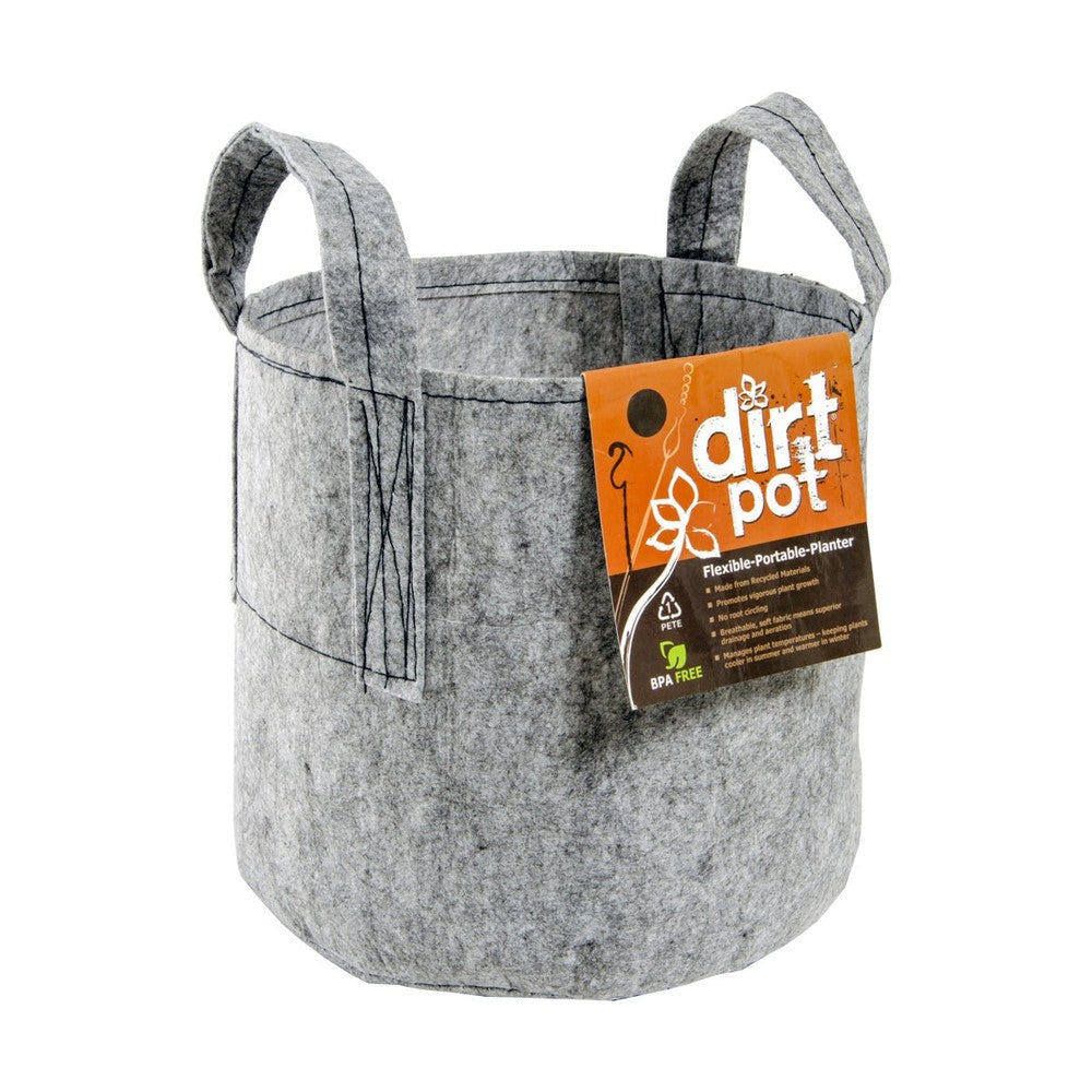 Dirt Pot Flexible Portable Planter, Grey (with handles) - Black Label Supply llc