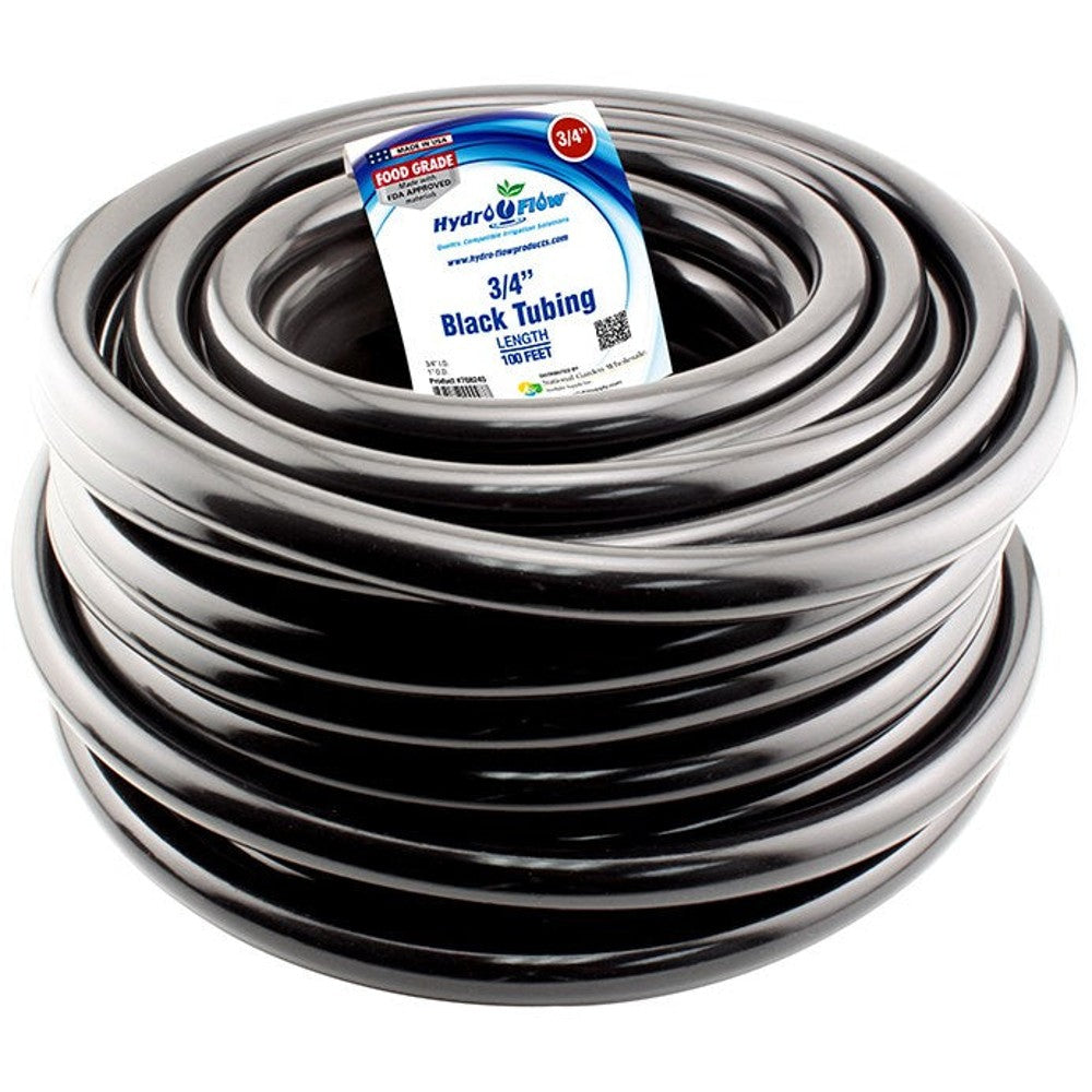 Hydro Flow 100ft Roll Vinyl Tubing Black 3/4in ID 1in OD (32/PL)