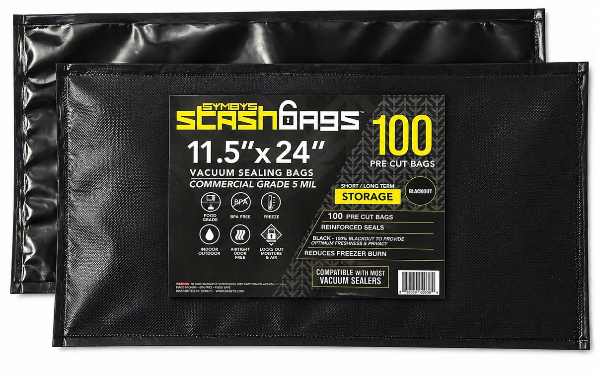 SYMBYS - StashBags Pre-Cut Vacuum Seal Bags - Black