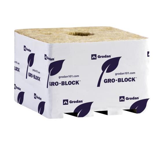 Grodan Gro-Block Jumbo (6x6x4) w/ Hole - Loose (704/Pallet)