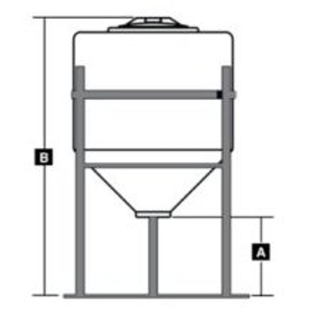 Norwesco 60 gal Inductor Closed Top Cone Bottom Tank & Stand – tanks