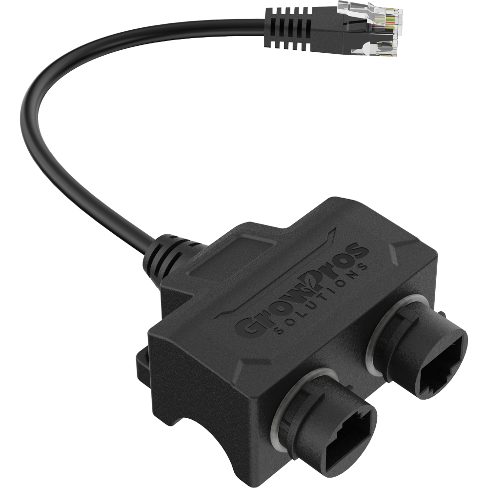 GrowPros Solutions Black Data Adapter - RJ12 (6P6C) Male to Waterproof RJ45 (8P8C) Female - Cables / Drivers / Components