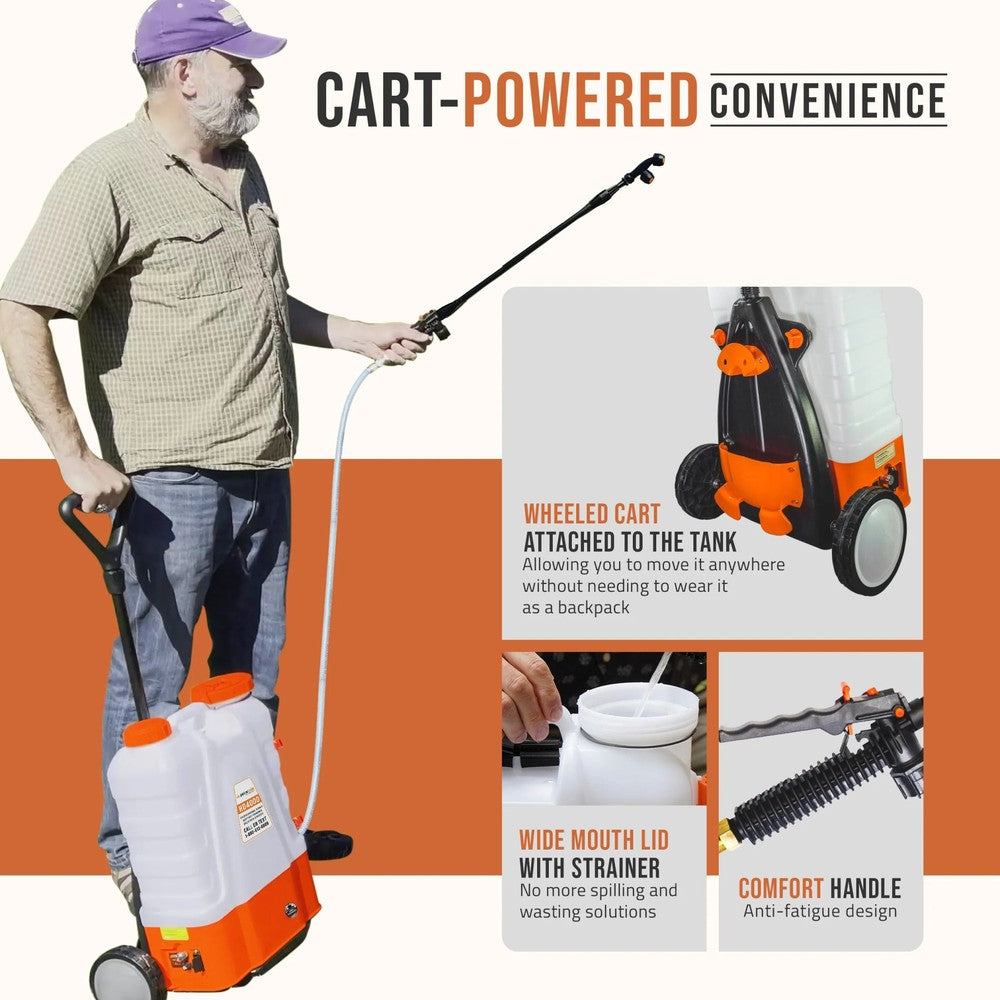Petratools HD4000 2 - IN - 1 Battery Backpack & Cart Sprayer - Black Label Supply llc
