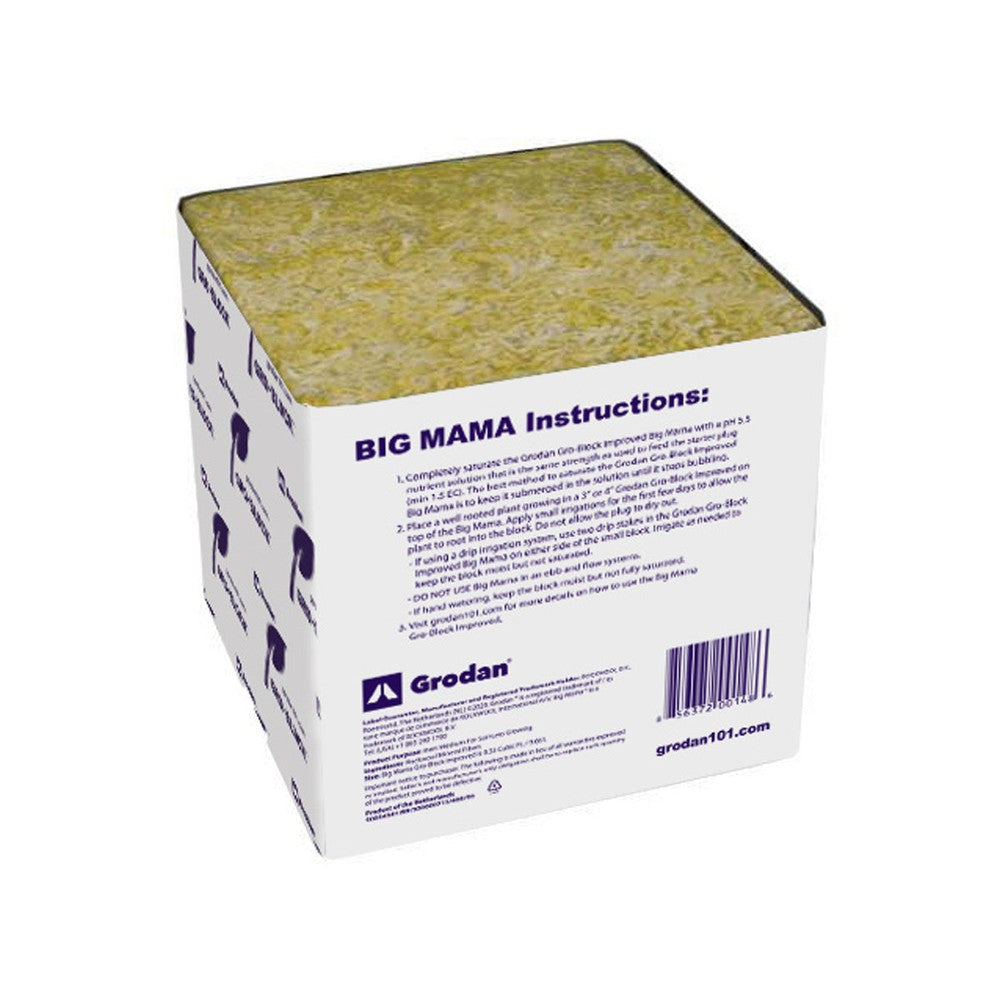 Grodan Gro-Block Improved Big Mama (8x8x8) - No Hole - Loose - Carton (18/ Carton) – rockwool