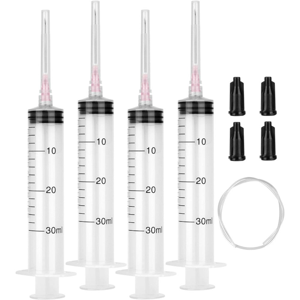 4 Pack 30ml Syringes with Needle 18G 1.5” - Sterile Luer Lock – Liquid & Weight Measuring