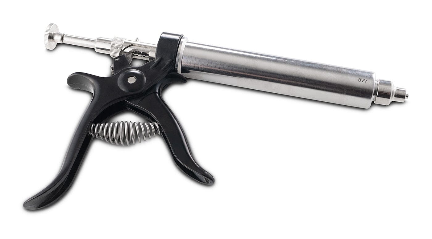 25ml Heated Filling Gun with Stainless Steel Barrel (0.5ml Incremental Shots) - Black Label Supply llc