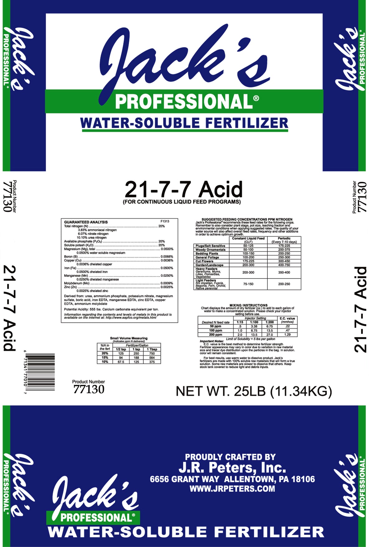 Jack's Professional 21-7-7 Acid
