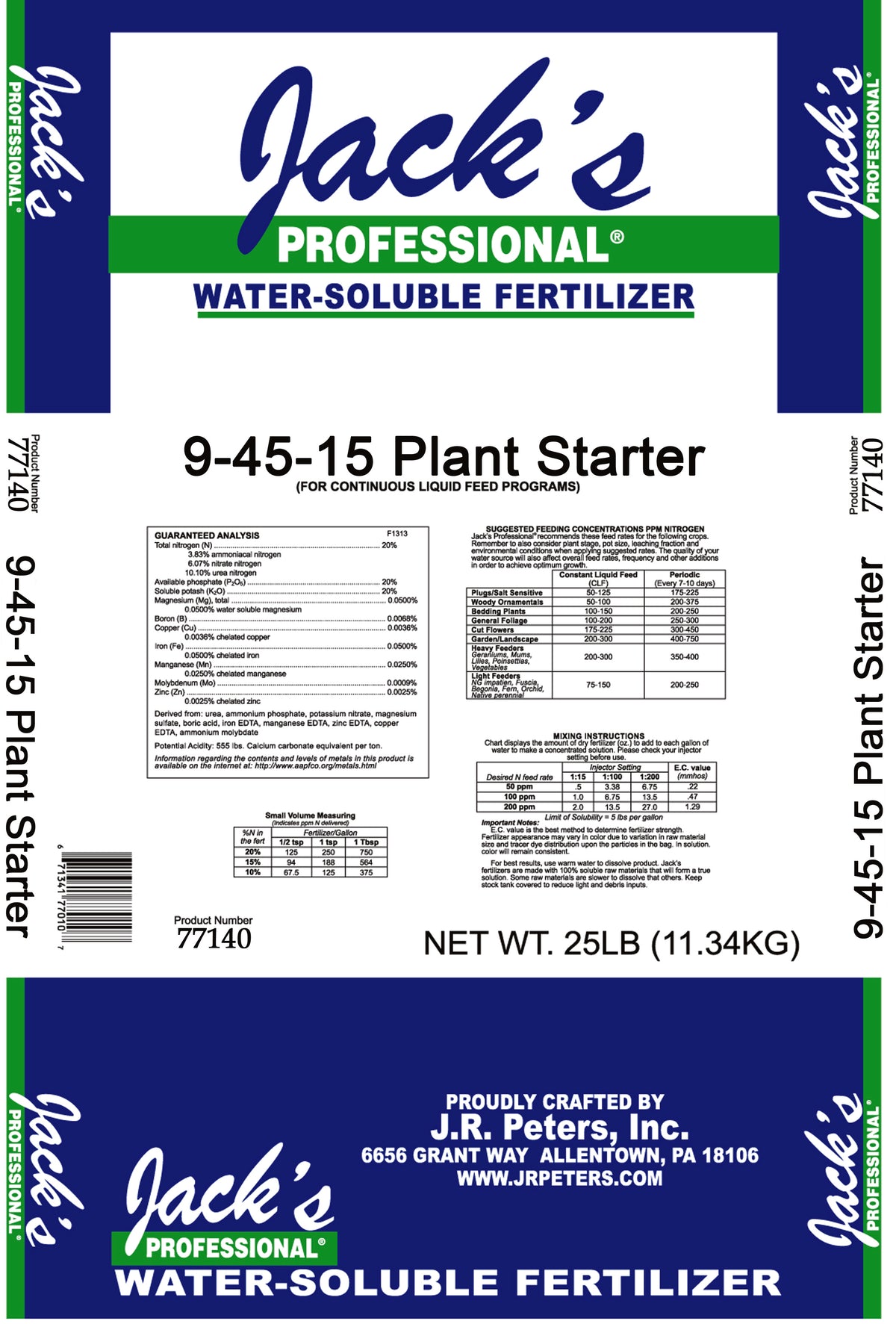 Jack's Professional 9-45-15 Plant Starter