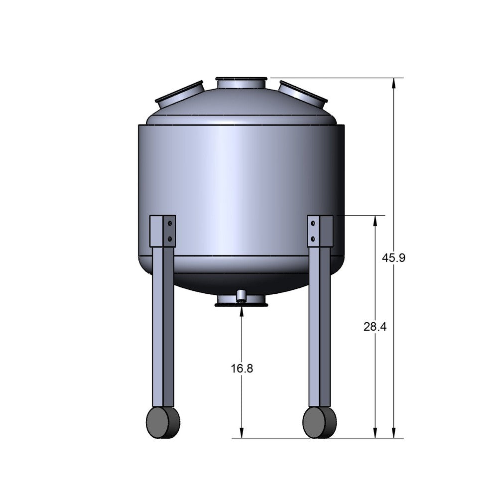 150L 304SS Jacketed Collection and Storage Vessel with Locking Casters - Black Label Supply llc