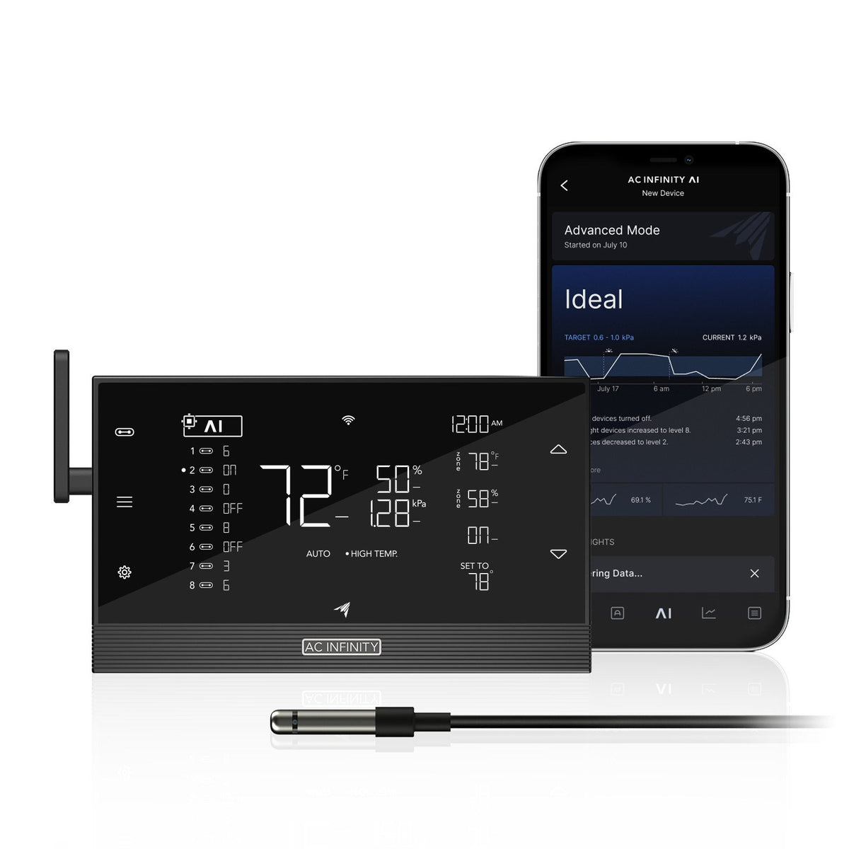 AC Infinity Controller AI+ Environment Controller, UIS 8-Port - Temp Humidity VPD Sensor