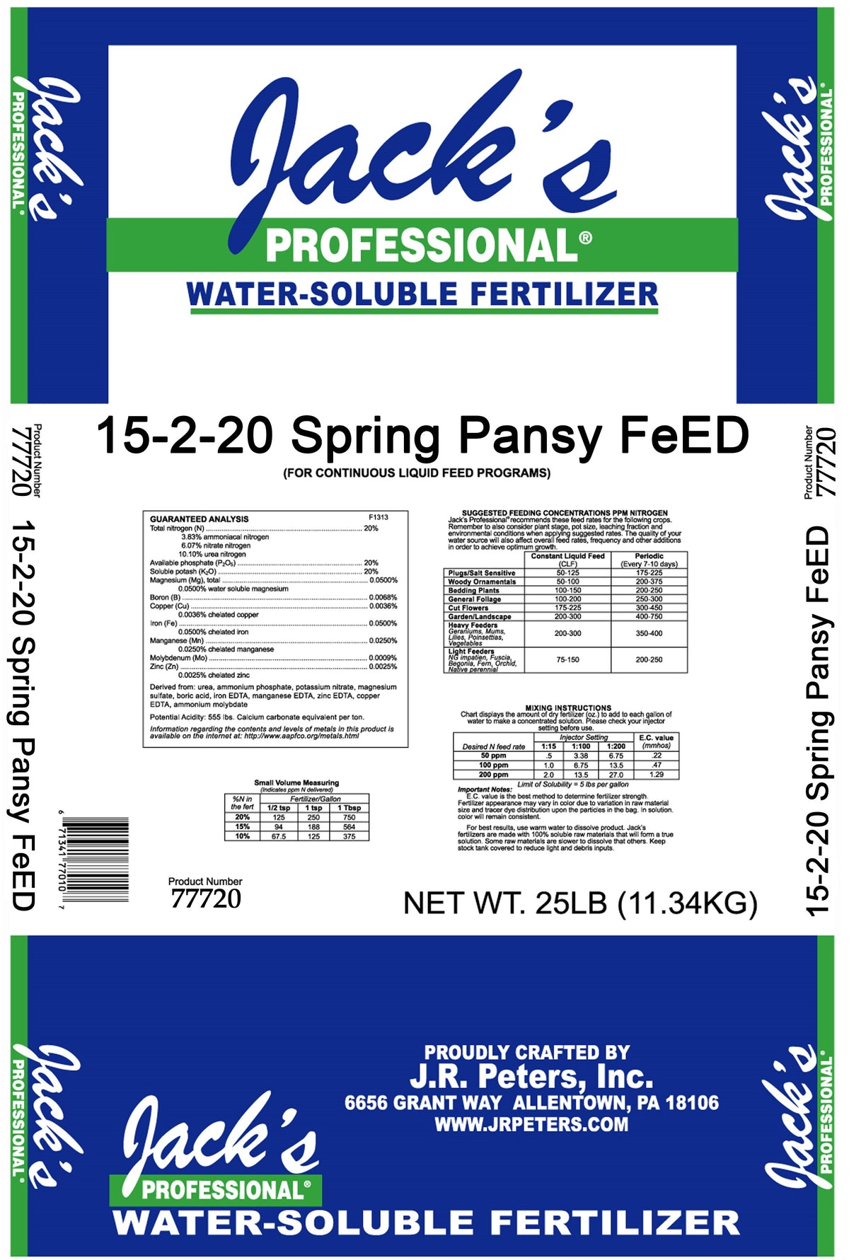 Jack's Professional 15-2-20 Spring Pansy FeED