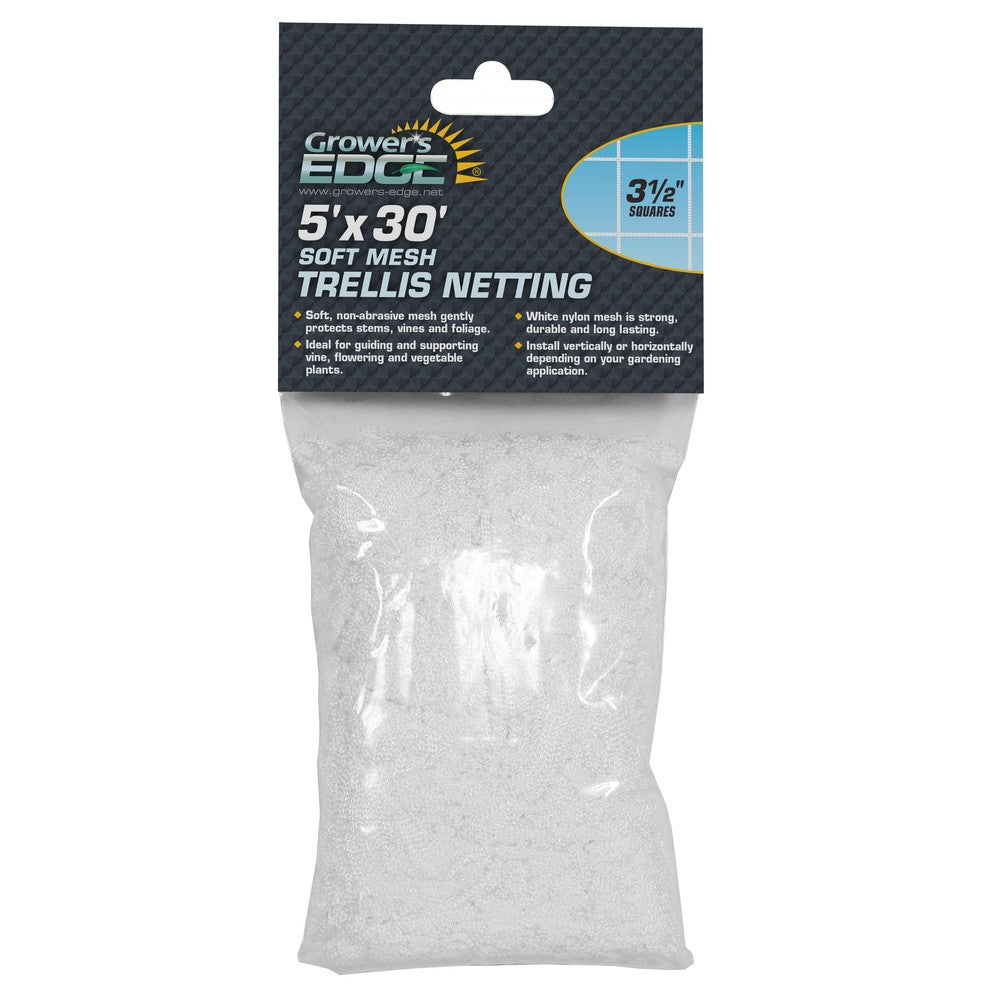 Grower's Edge 5ft x 30ft Soft Mesh Trellis Netting w/ 3.5in Squares (12/CS)
