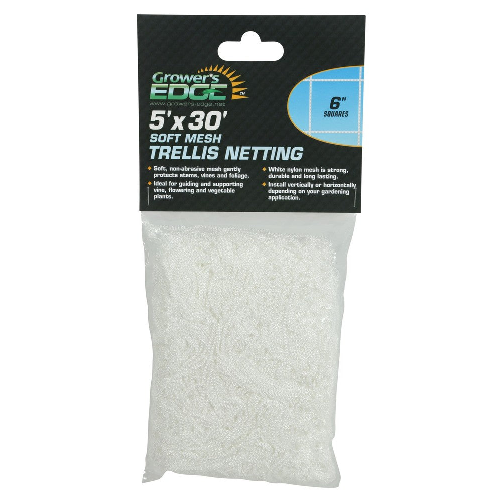 Grower's Edge 5ft x 30ft Soft Mesh Trellis Netting w/ 6in Squares (12/CS)
