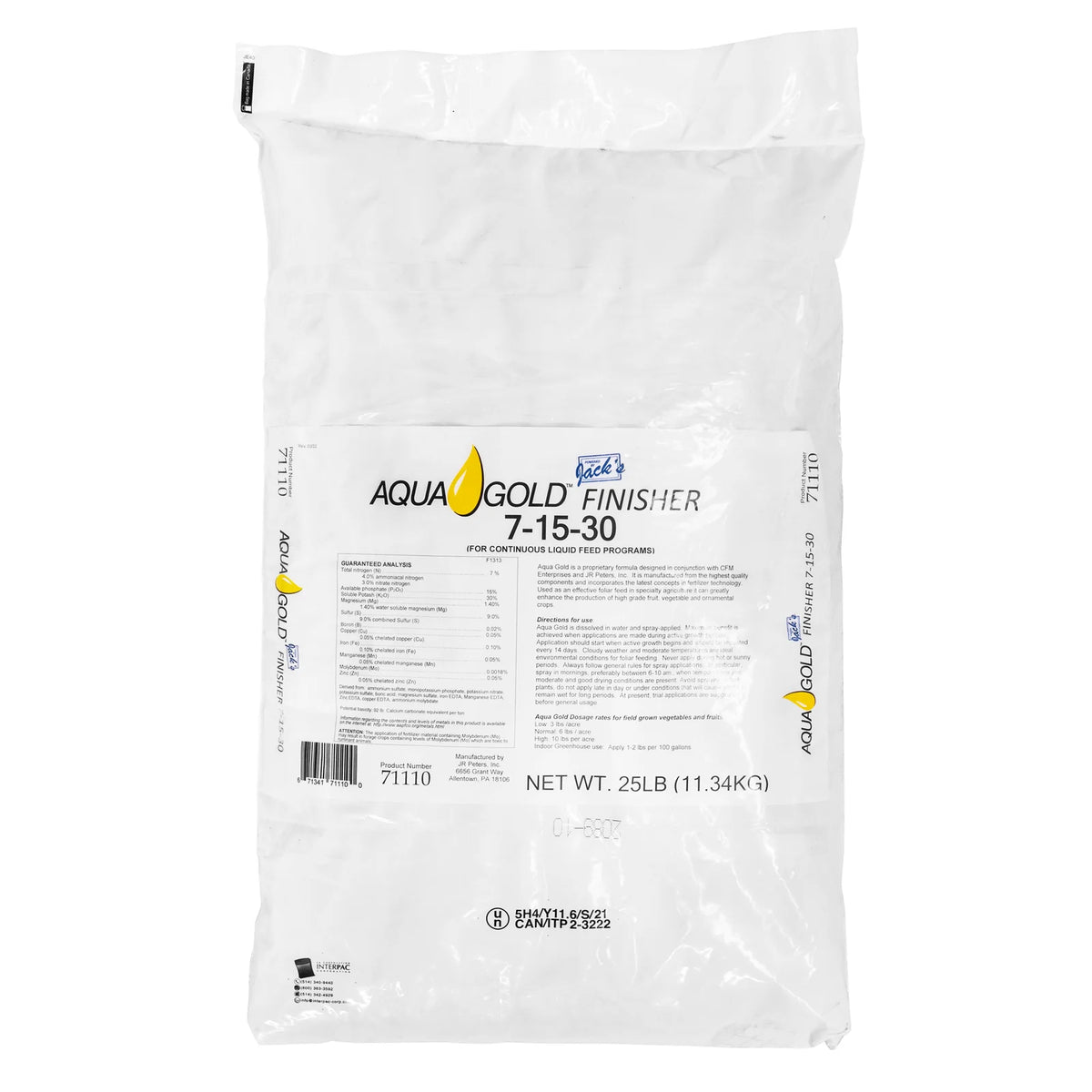 Jack's 7-15-30 Aqua Gold Finisher