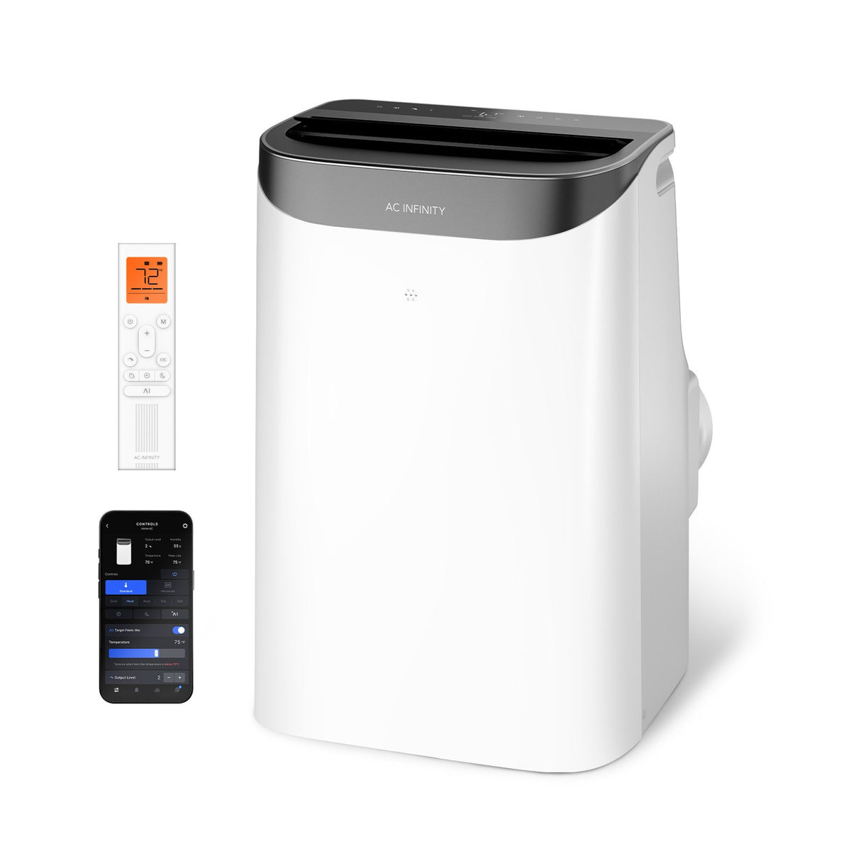 AC Infinity Smart Portable Air Conditioner 5-in-1, Cooling and Heating - 12,000 BTU