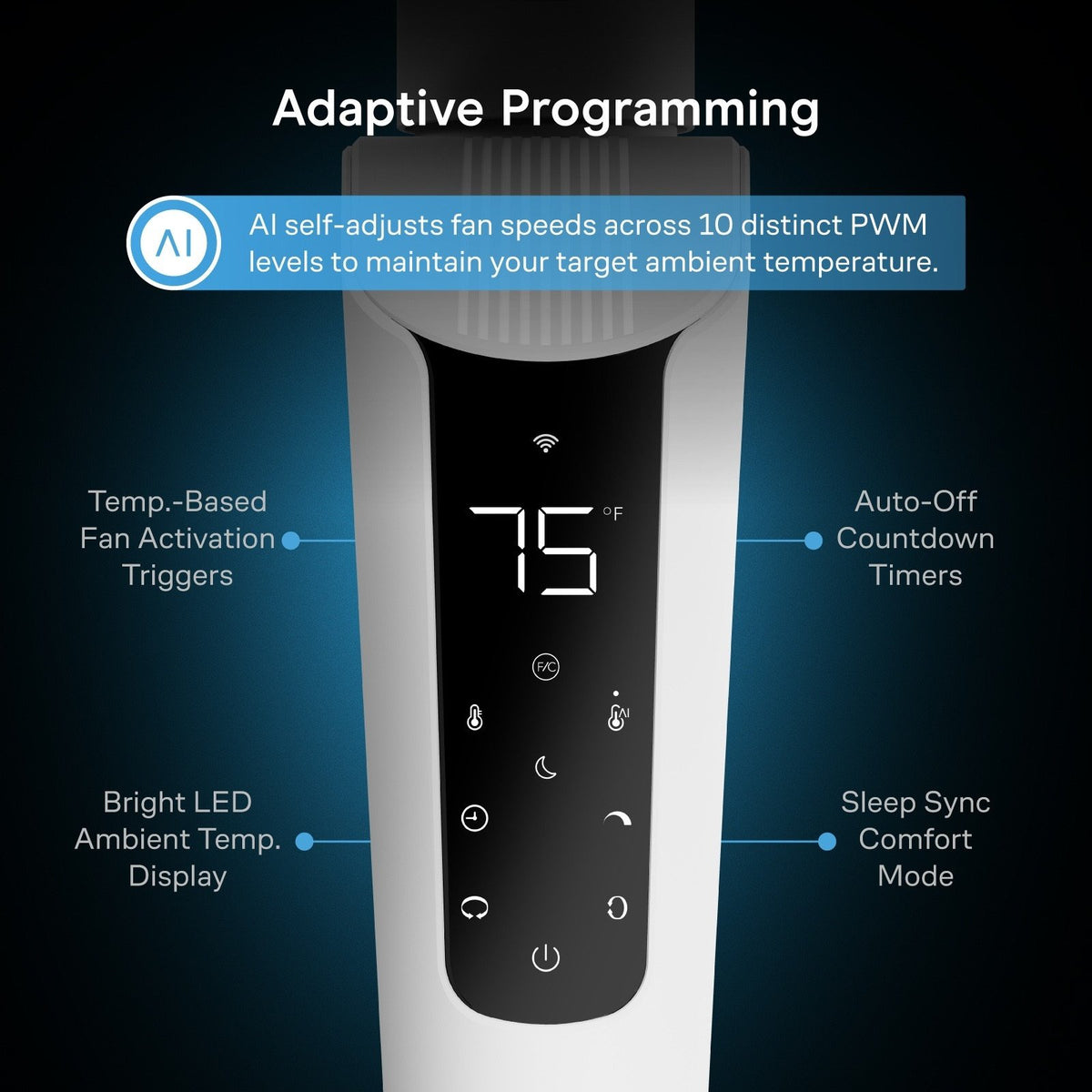 AC Infinity Smart Pedestal Fan - detail 5