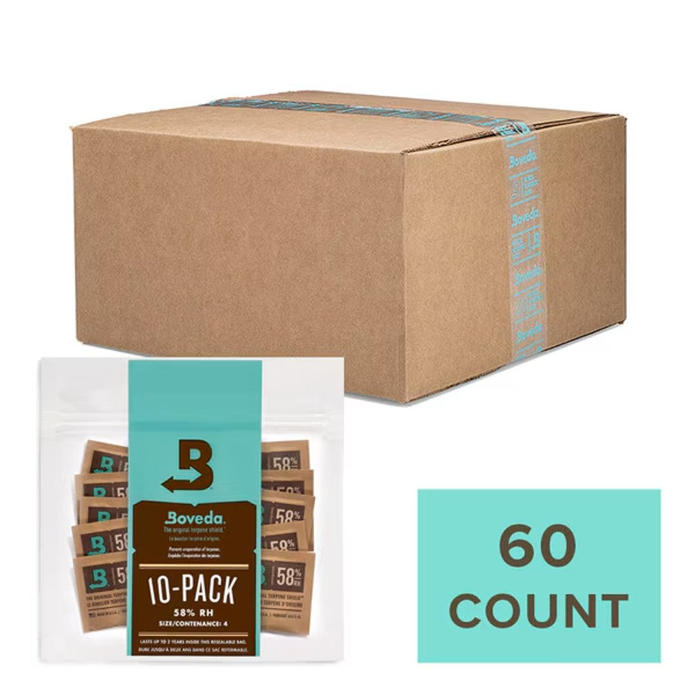 Boveda Size 4 (10-Pack) (Sold by Case) – Size 4 10-Pack Bag-62% (60/Case) – Humidity Control