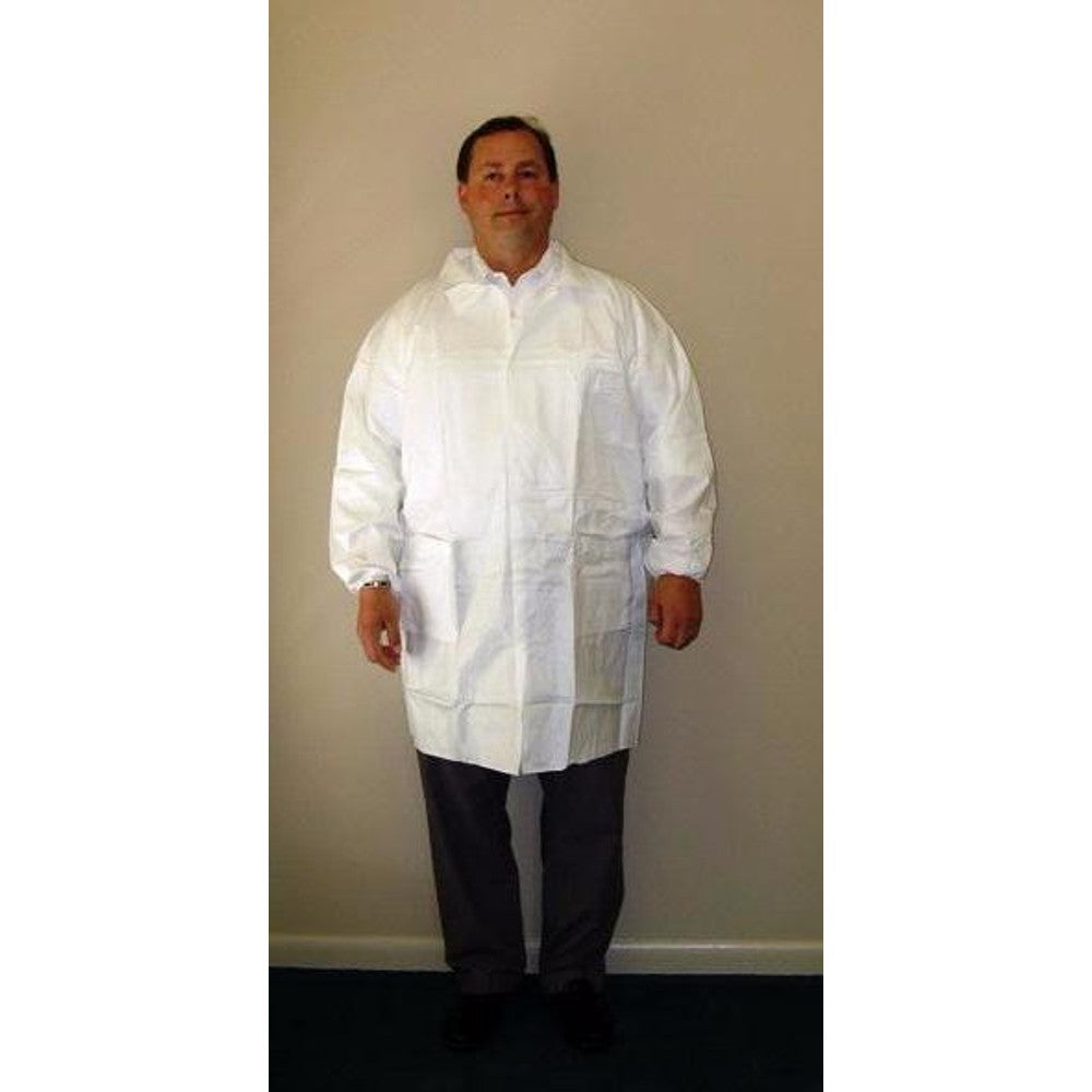 KeyGuard (Tyvek Alternative) Lab Coat - White - 3 Pockets – Garden Hygiene and Safety