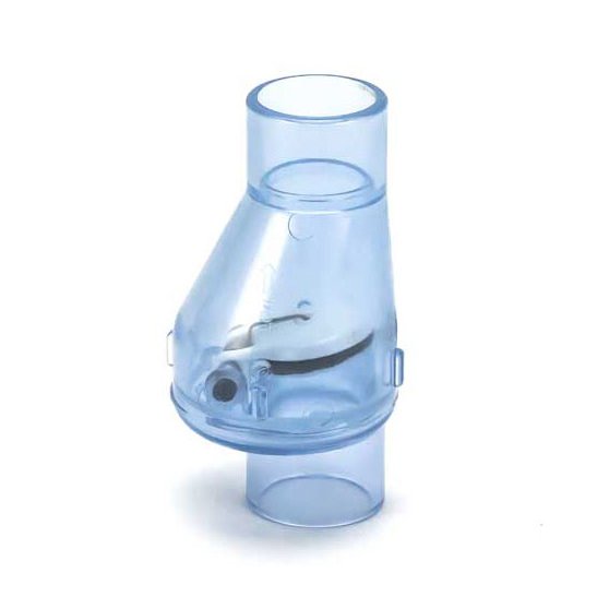 Red Flag 3/4 in clear PVC spring flapper check valve, socket x socket - hero