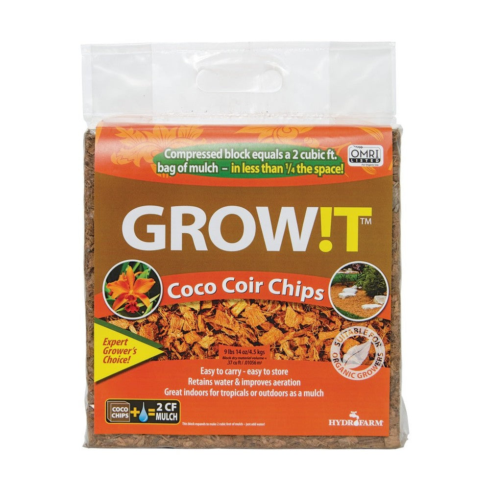 GROW!T Organic Coco Coir Chips, Block - Black Label Supply llc