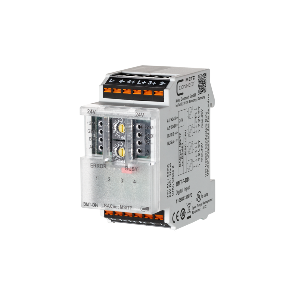 Metz Connect 4 Channel Digital Input Module - BMT-F-DI4 BACnet MS/TP - Default - Miscellaneous Environmental Controls