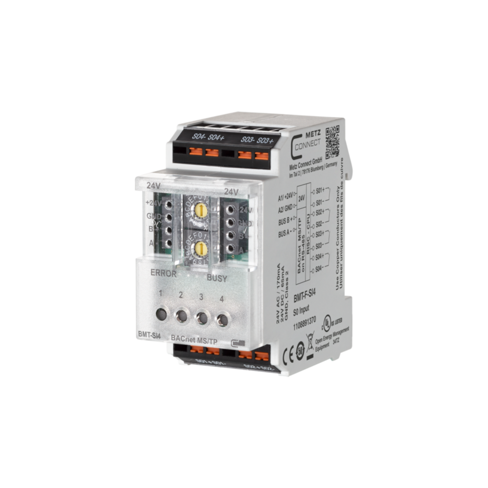 Metz Connect 4 Channel Pulse Input Module - BMT-F-SI4 BACnet MS/TP - Default - Miscellaneous Environmental Controls