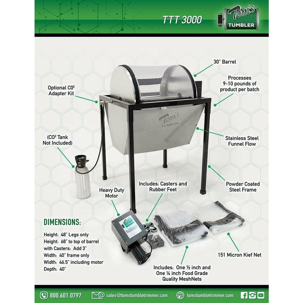 Tom's Tumbler - TTT 3000 Cannabis Trimmer Machine - Black Label Supply llc