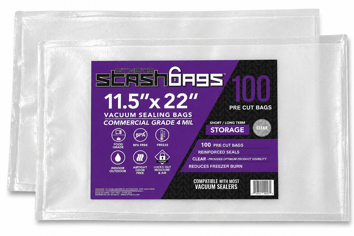 SYMBYS - StashBags Pre-Cut Vacuum Seal Bags - Clear