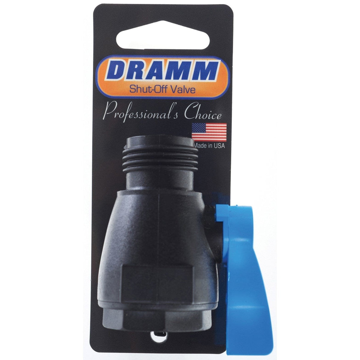 Dramm Heavy-Duty Plastic Shut-Off Valve 3/4 in - carded, front view