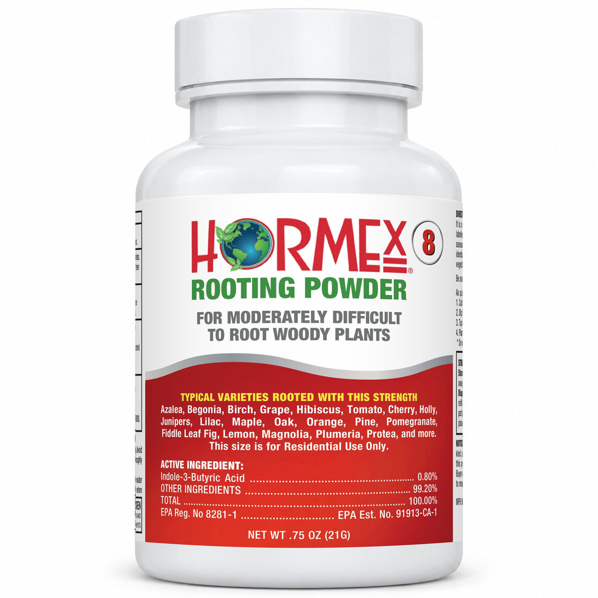 Hormex Rooting Powder #8 0.8% IBA - 3/4 oz bottle