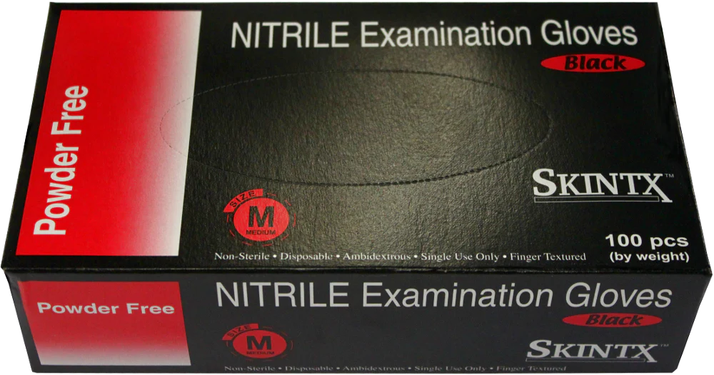 SKINTX 5 Mil PF Black Nitrile Exam Glove - West Coast Warehouses