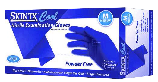 SKINTX 3 Mil Cool PF Nitrile Exam Glove - West Coast Warehouses