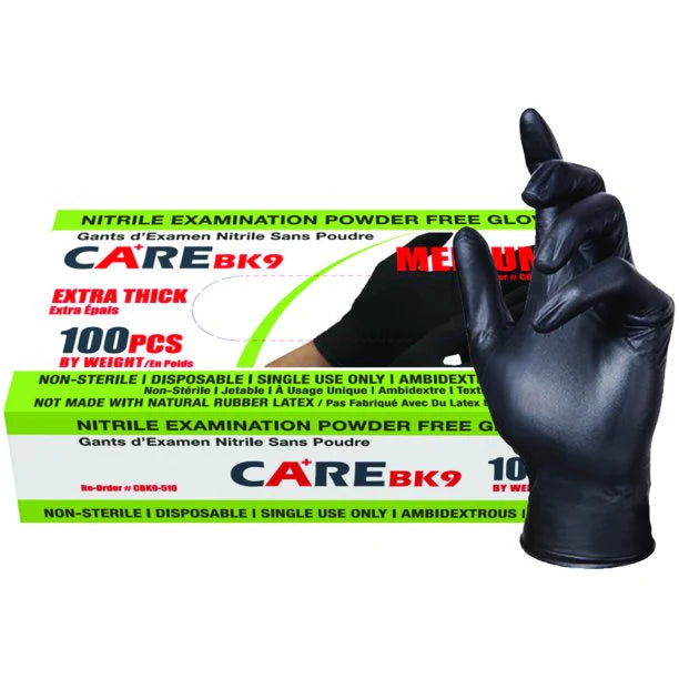 CARE 6 Mil Black Nitrile Exam Gloves - West Coast Warehouses