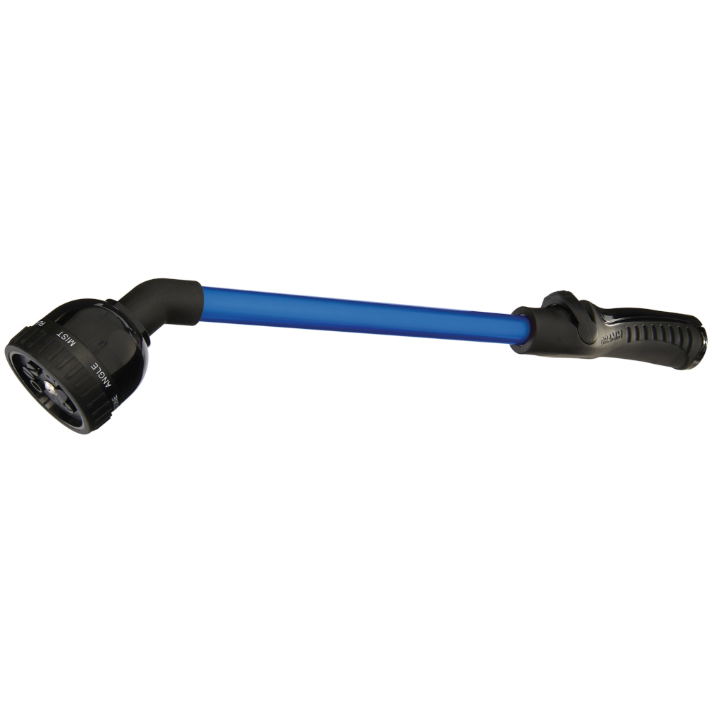 Dramm RainSelect™ One Touch™ Rain Wand™ - 16in - Blue - Thumb Control - 9-Pattern Nozzle - From Mist to Stream & Everything In-Between