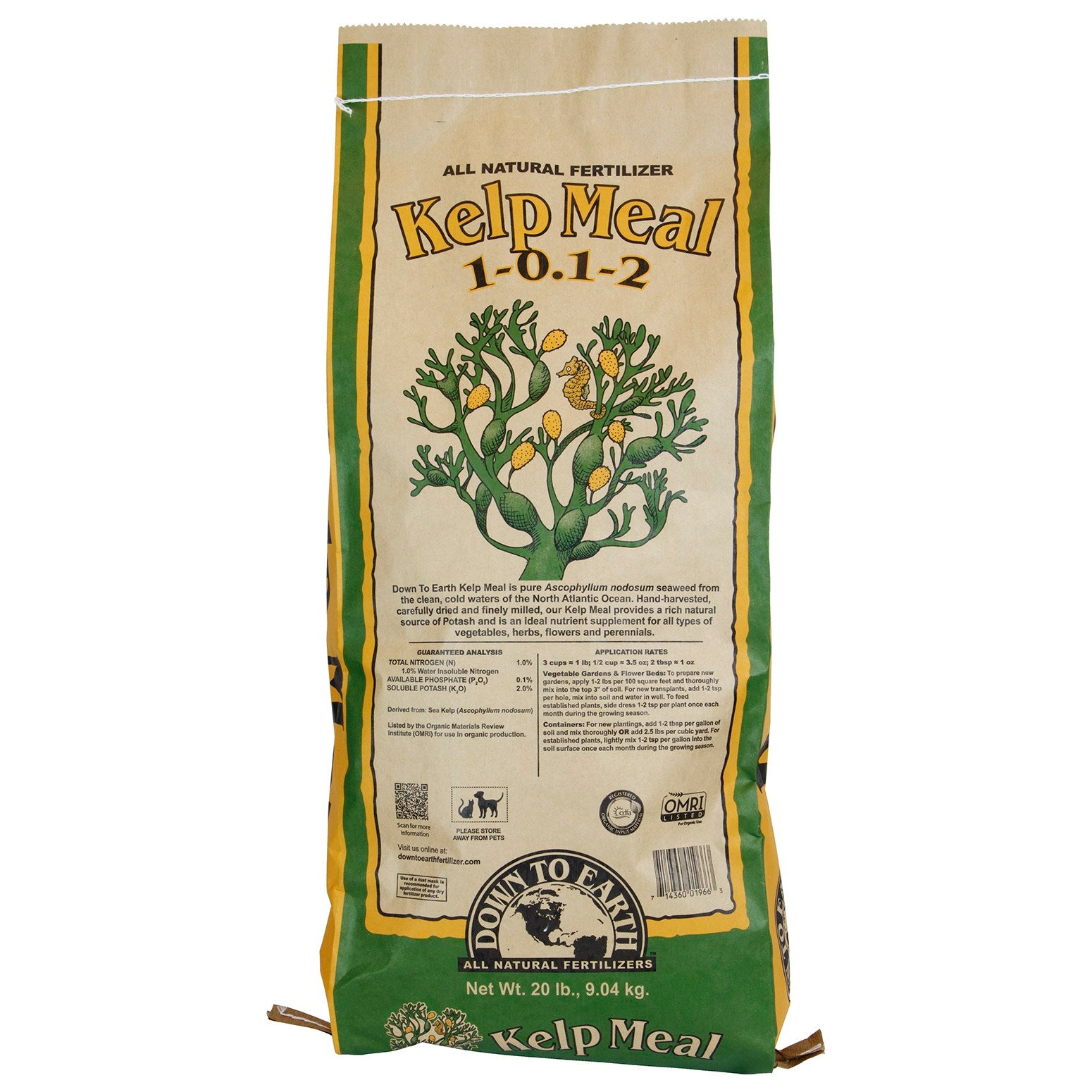 Down to Earth 20# Kelp Meal 1-0.1-2 OMRI (50/PL)