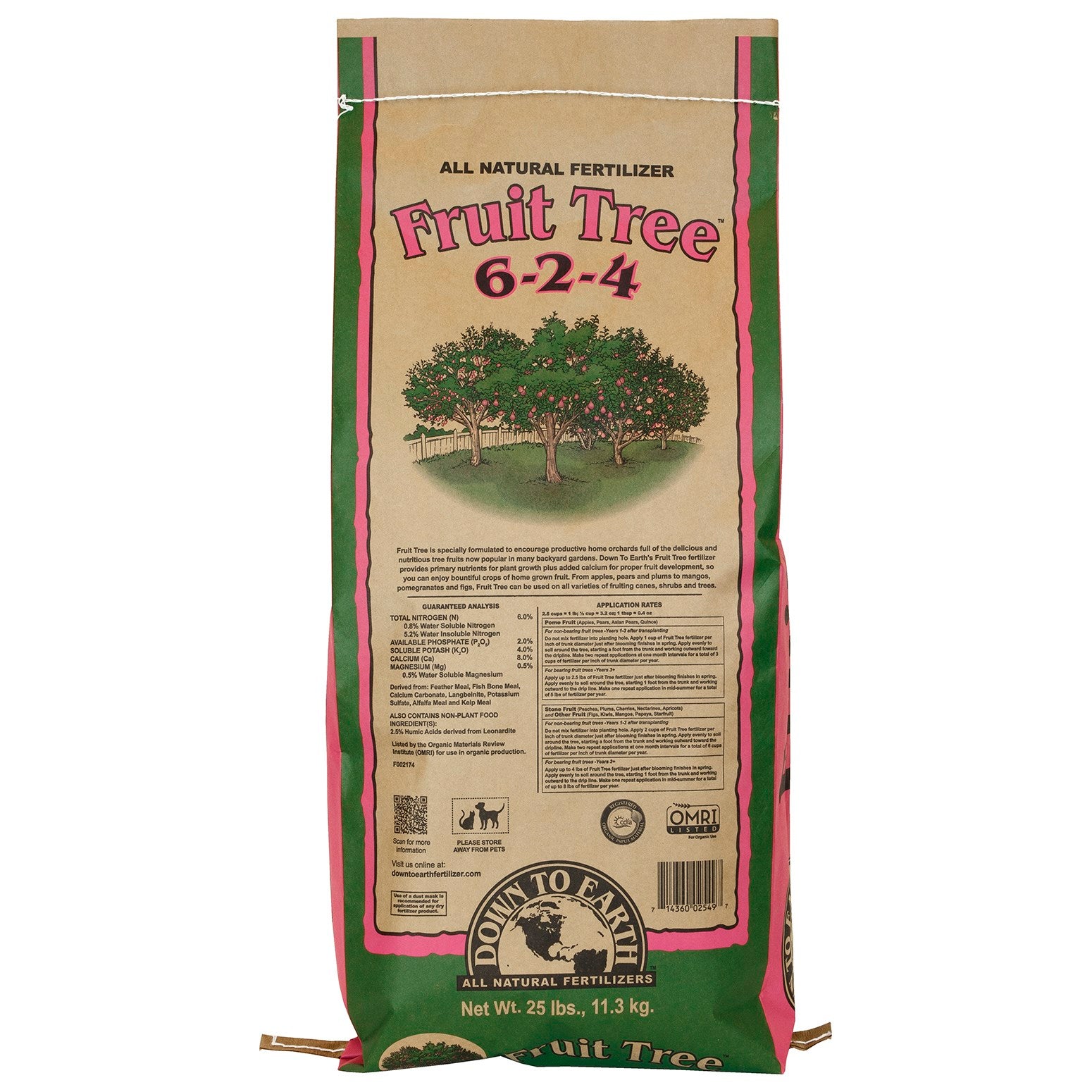Down to Earth 25# Fruit Tree 6-2-4 OMRI (40/PL)