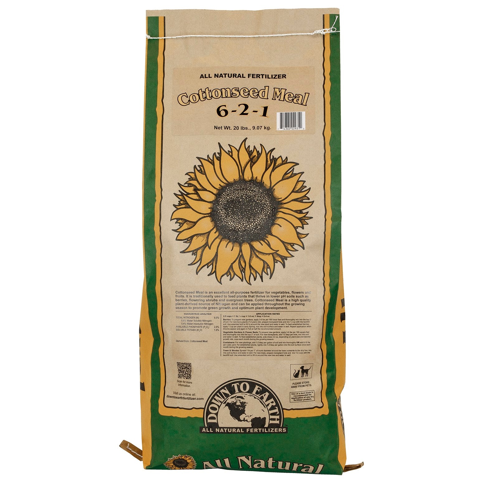 Down to Earth 20# Cottonseed Meal 6-2-1 (50/PL)