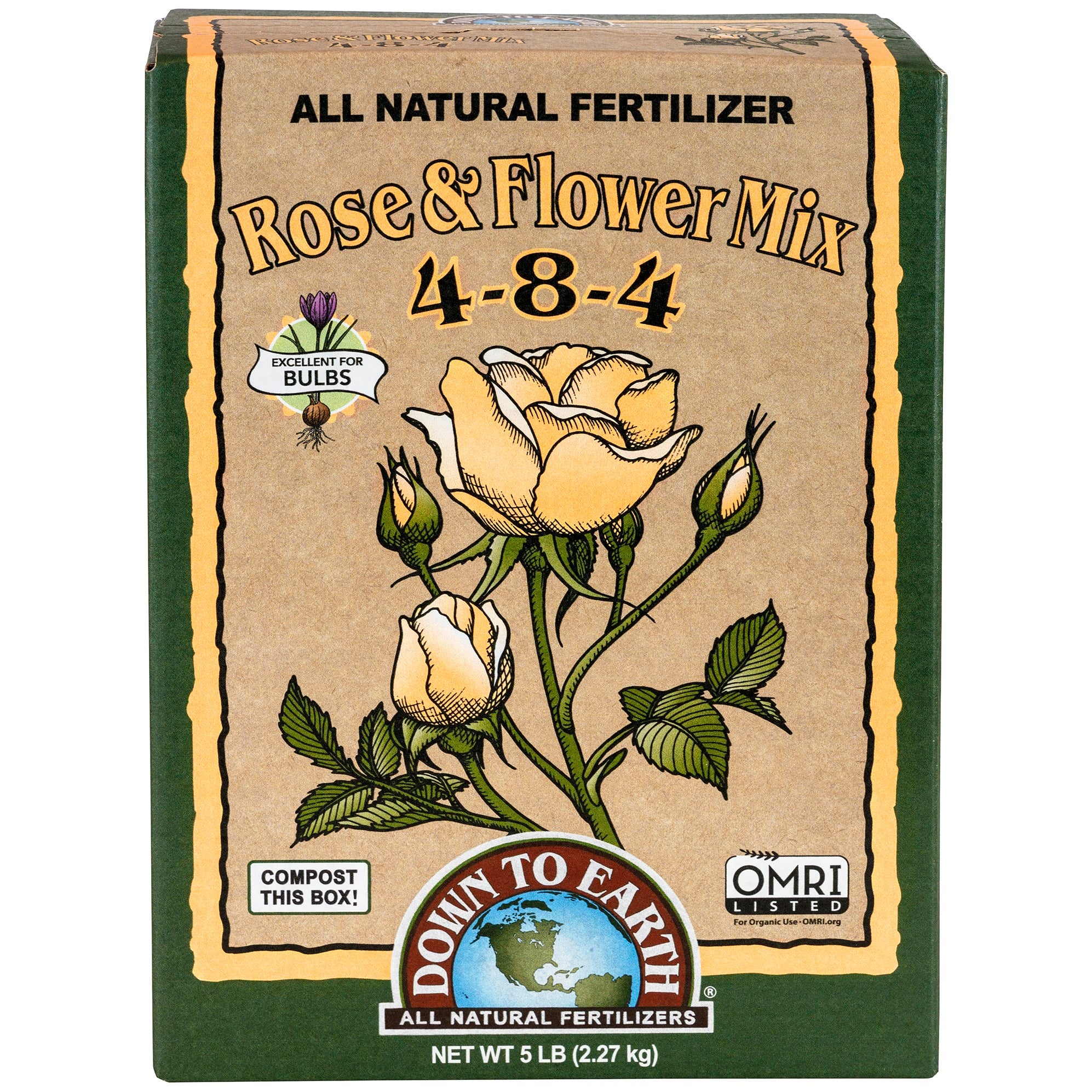 Down to Earth 5# Rose & Flower Mix 4-8-4 OMRI