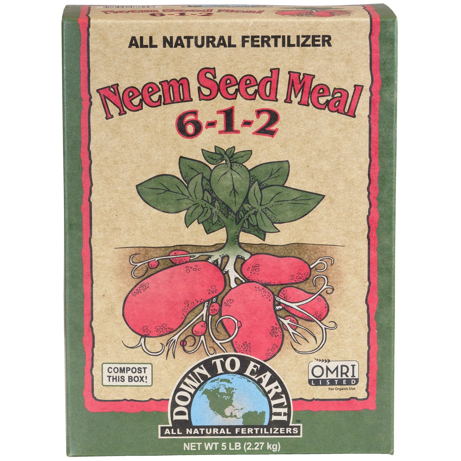 Down to Earth 5# Neem Seed Meal 6-1-2 OMRI