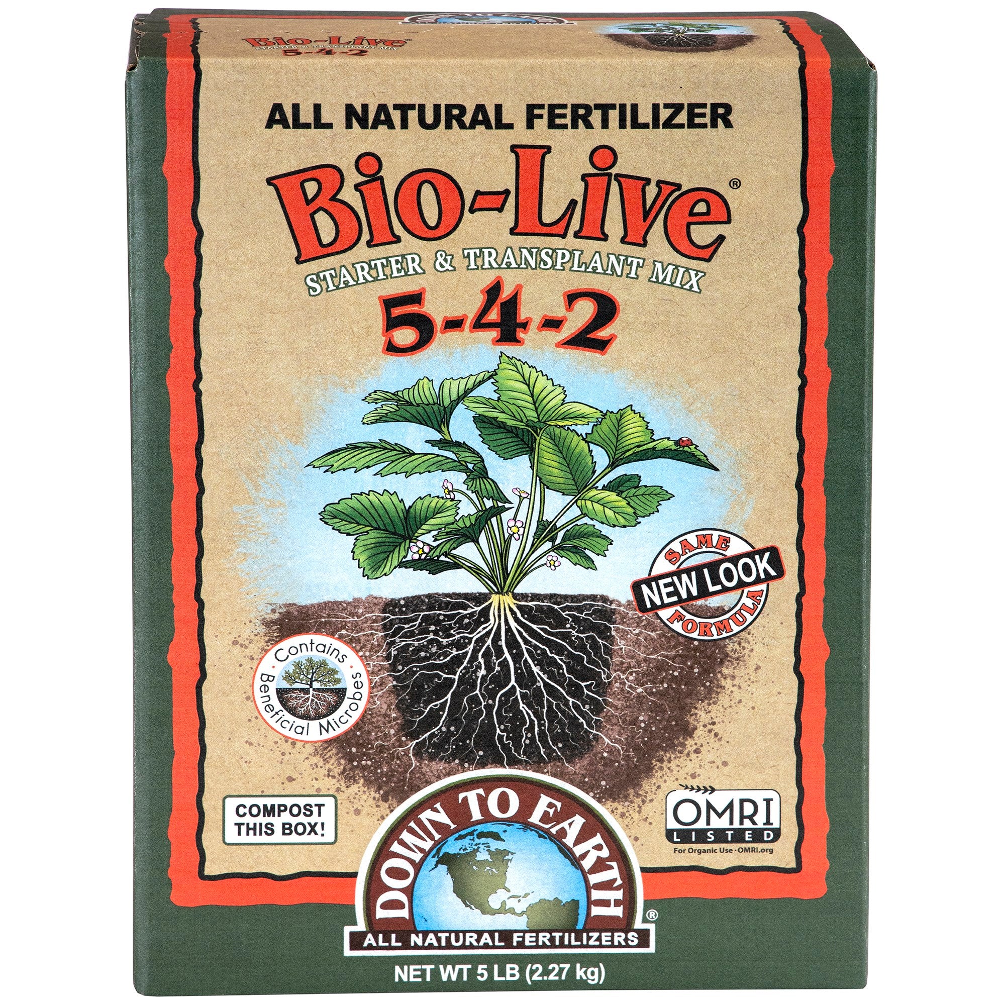 Down to Earth 5# Bio Live 5-4-2 with Myco OMRI (6/CS)
