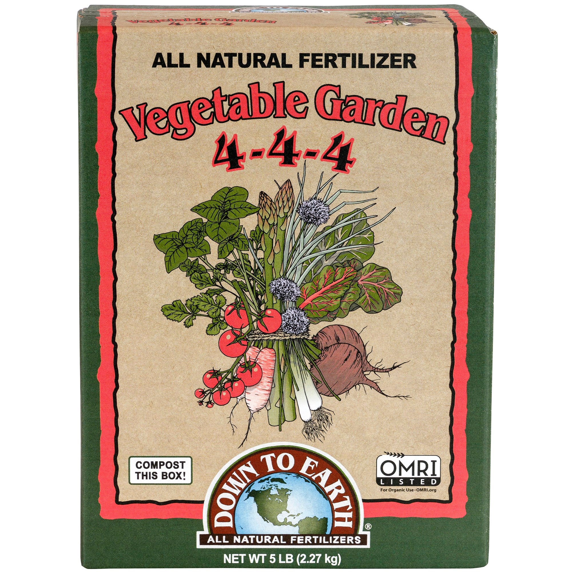 Down to Earth 5# Vegetable Garden 4-4-4 OMRI