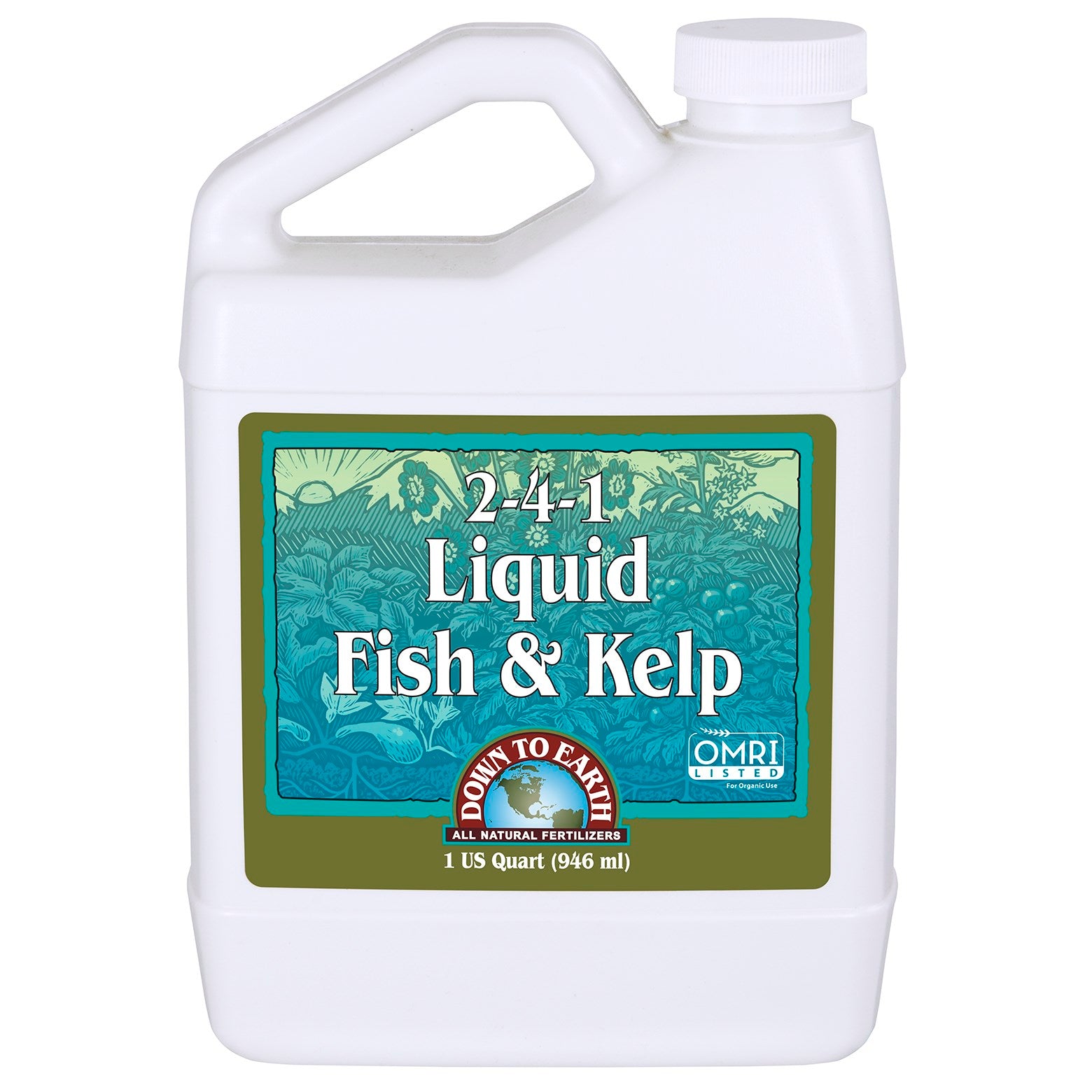 Down to Earth 32oz Liquid Fish & Kelp 2-4-1 OMRI