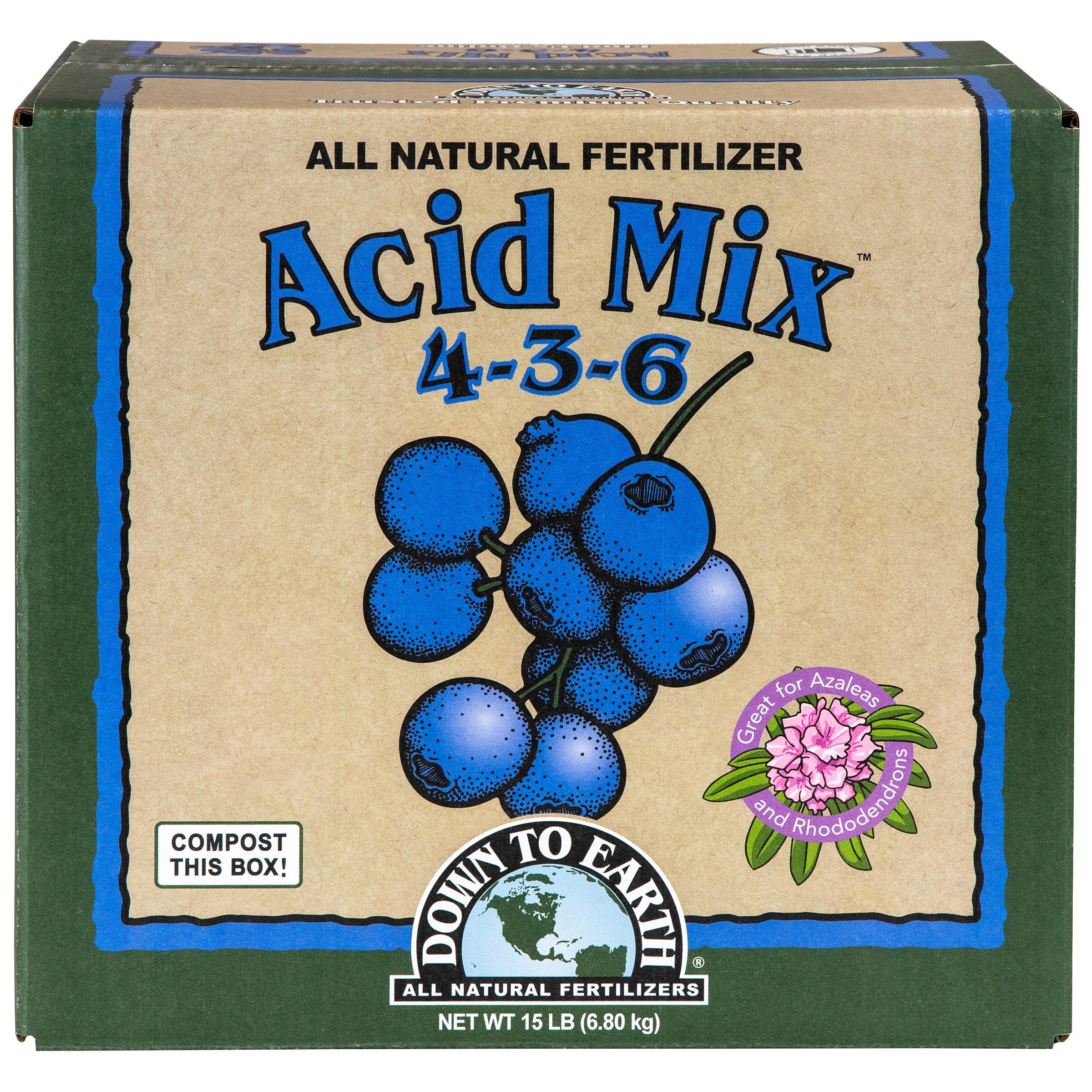Down to Earth 15# Box Acid Mix 4-3-6 (3pk of 5#)