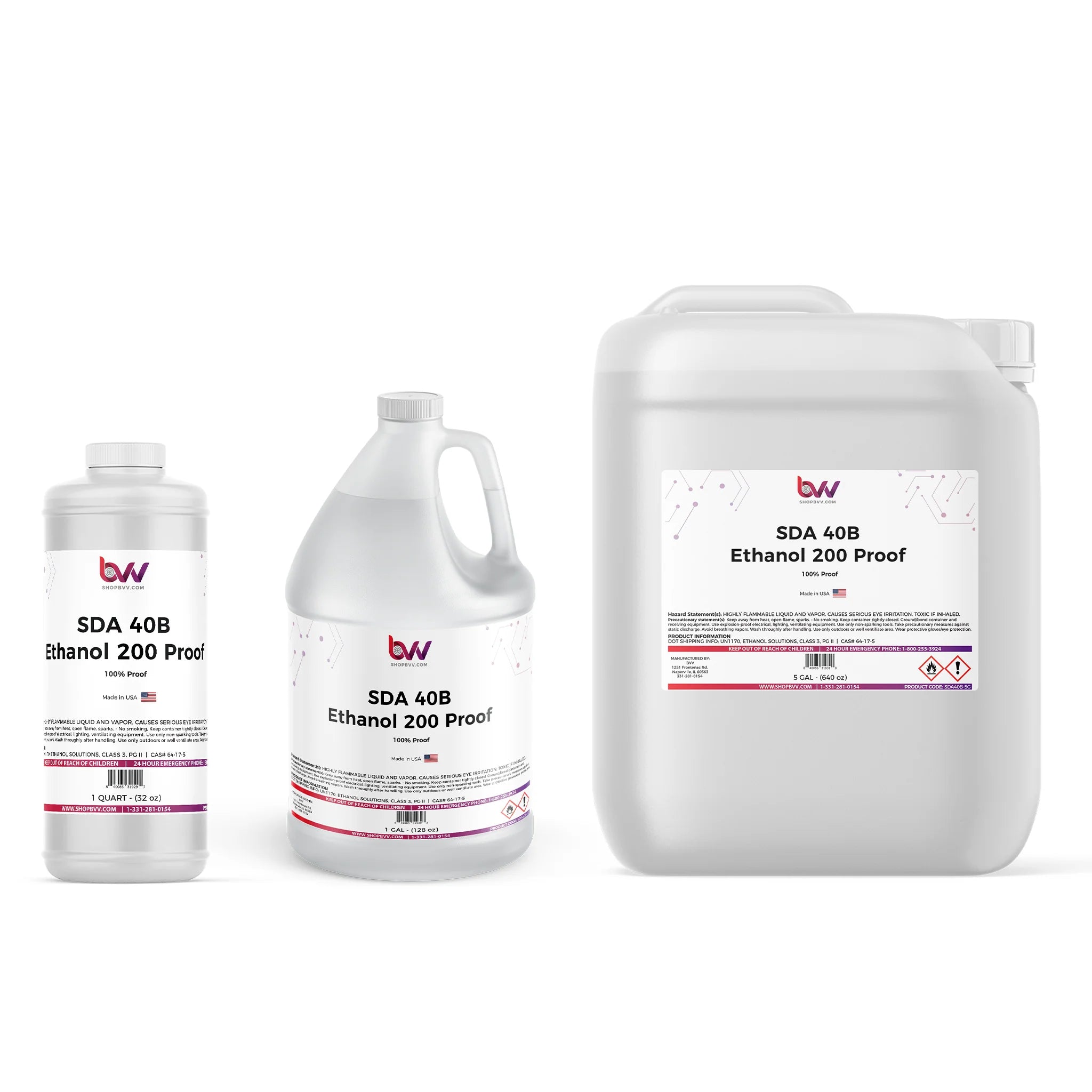 Ethanol 200 Proof, SDA 40B (100% ABV) Lab Grade