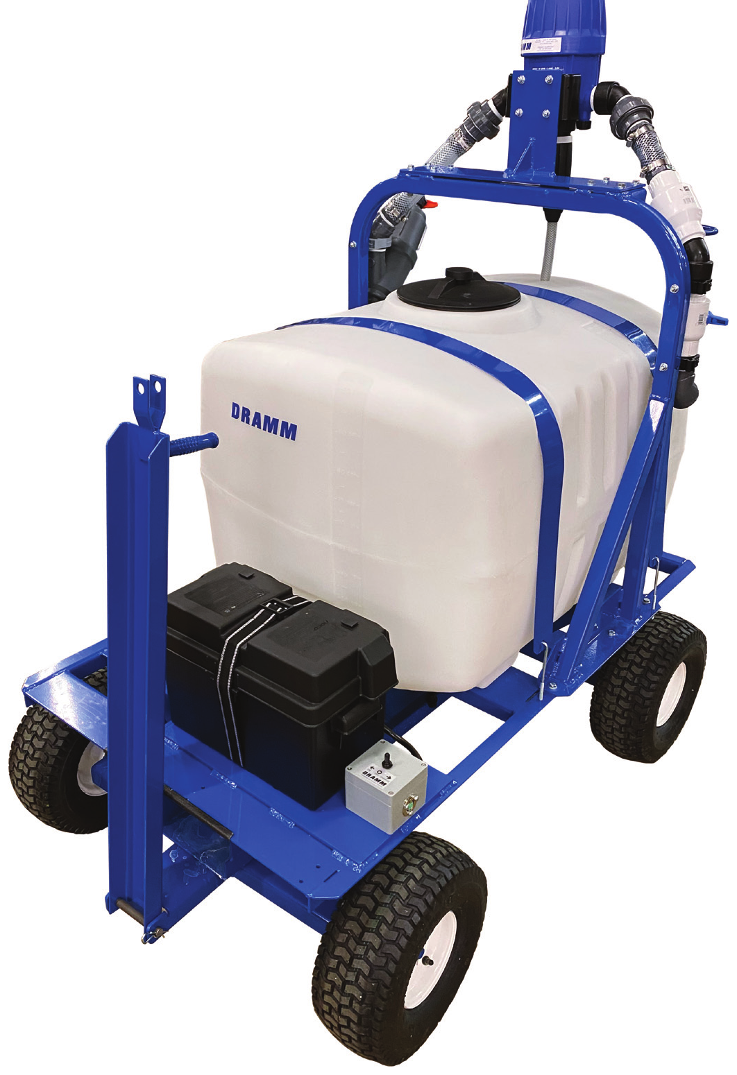 Dramm FertiCart SprayTrax 100 Gallon injector cart with battery agitation