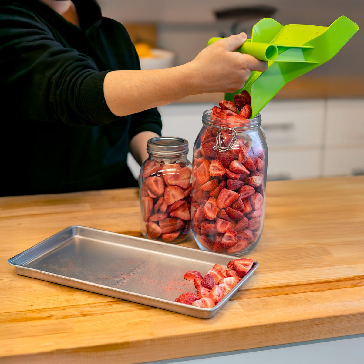 Harvest Right Tray Scoop in use