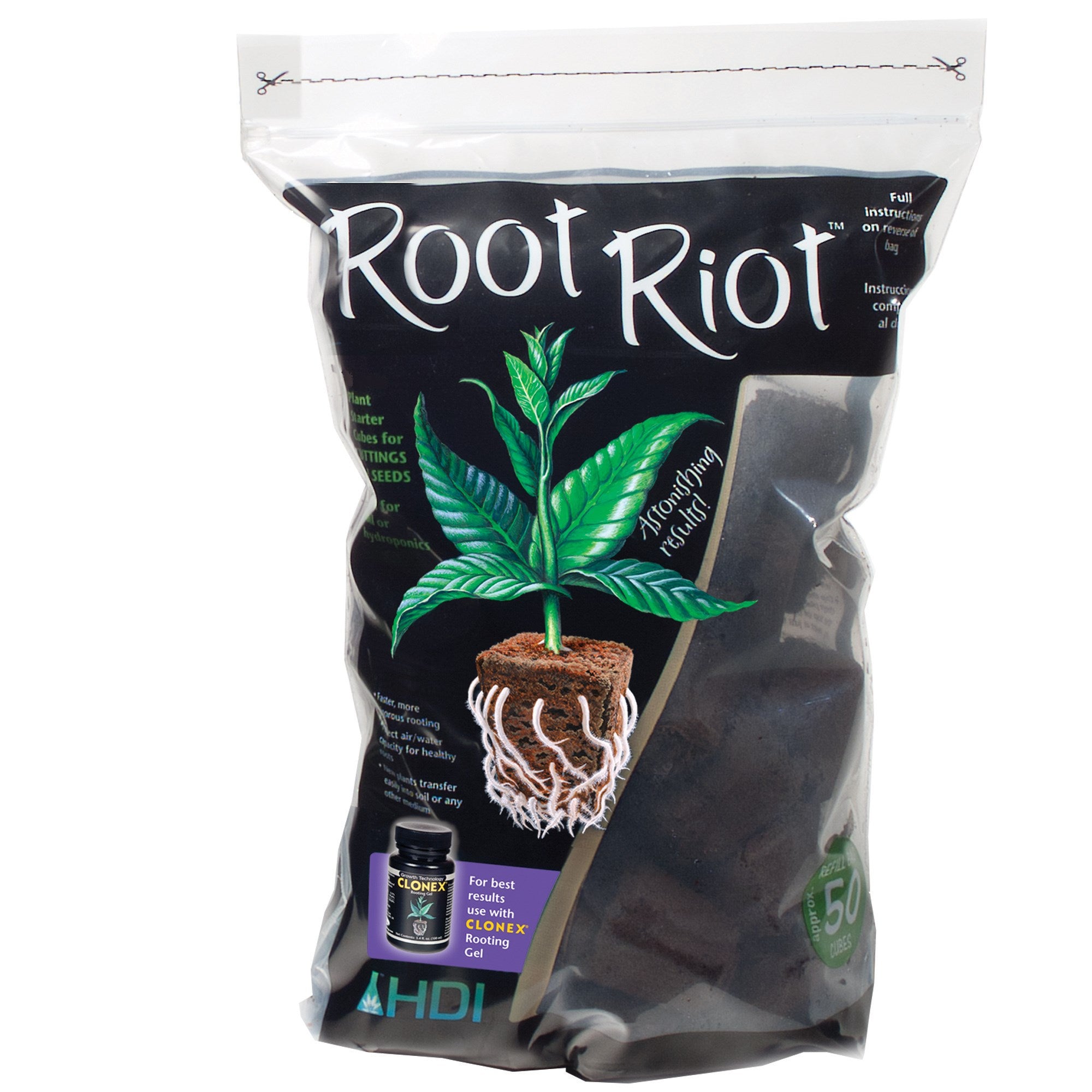Root Riot Starter Cubes 50 bag by Hydrodynamics