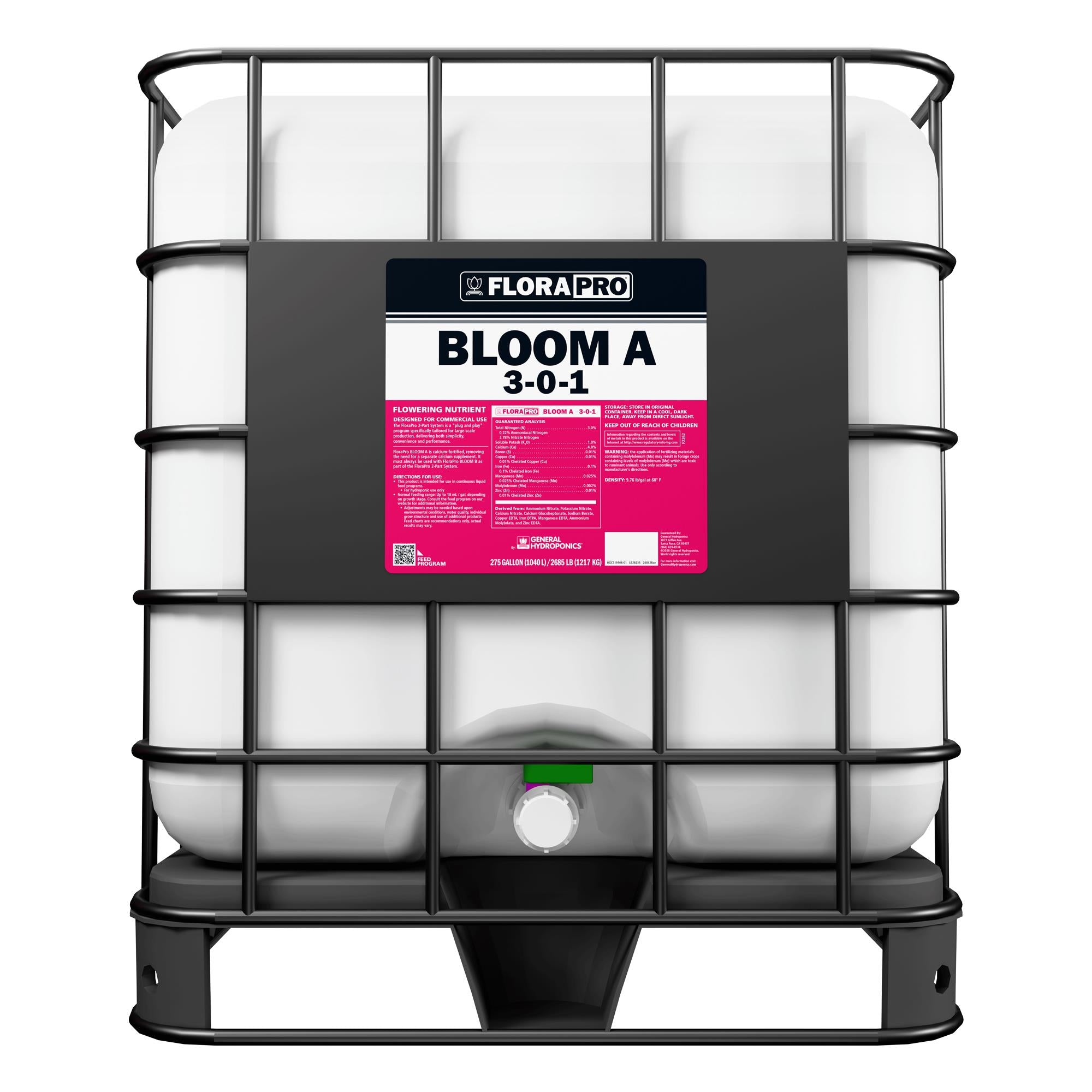 General Hydroponics FloraPro Bloom A Liquid 275 Gallon Tote