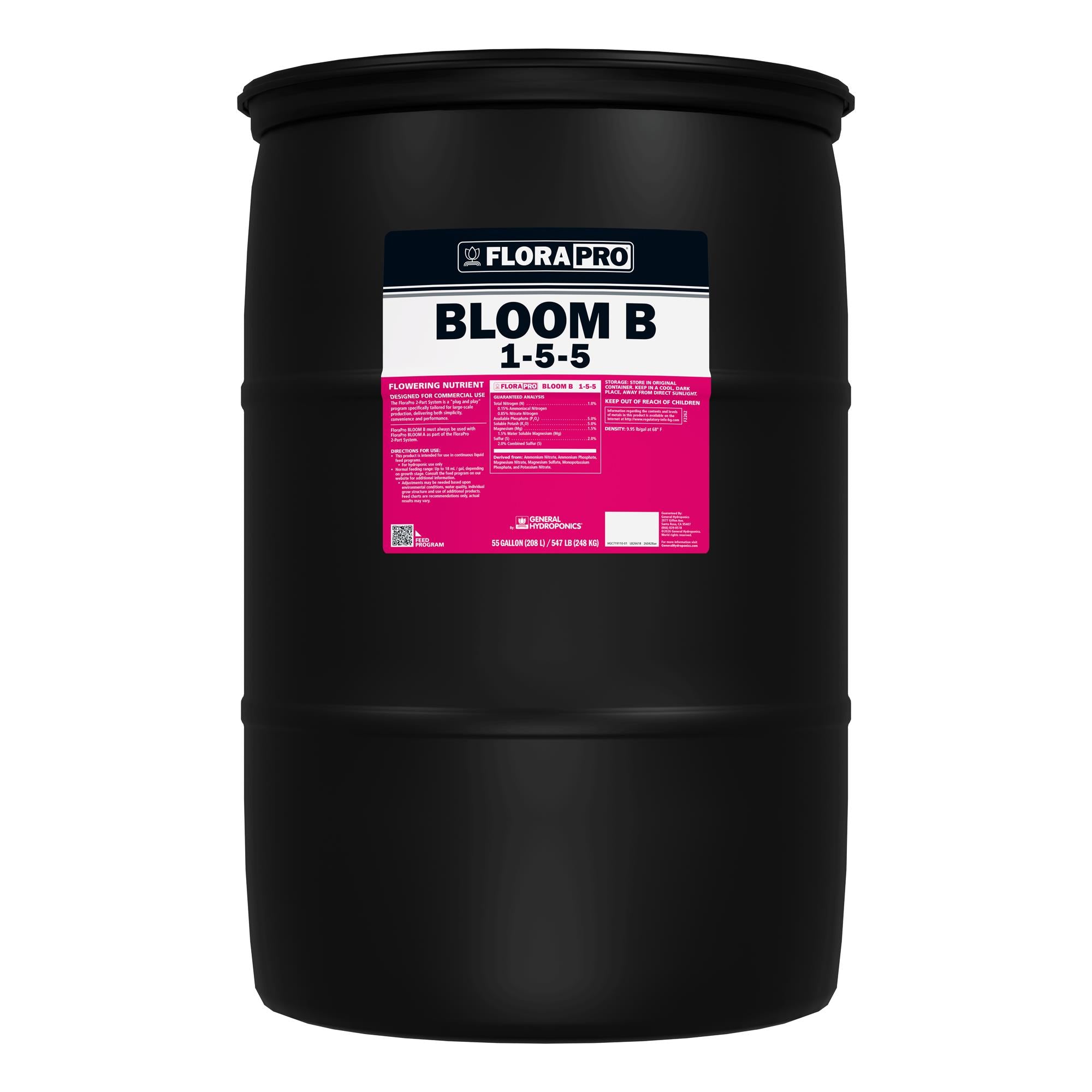 General Hydroponics FloraPro Bloom B Liquid 55 Gallon
