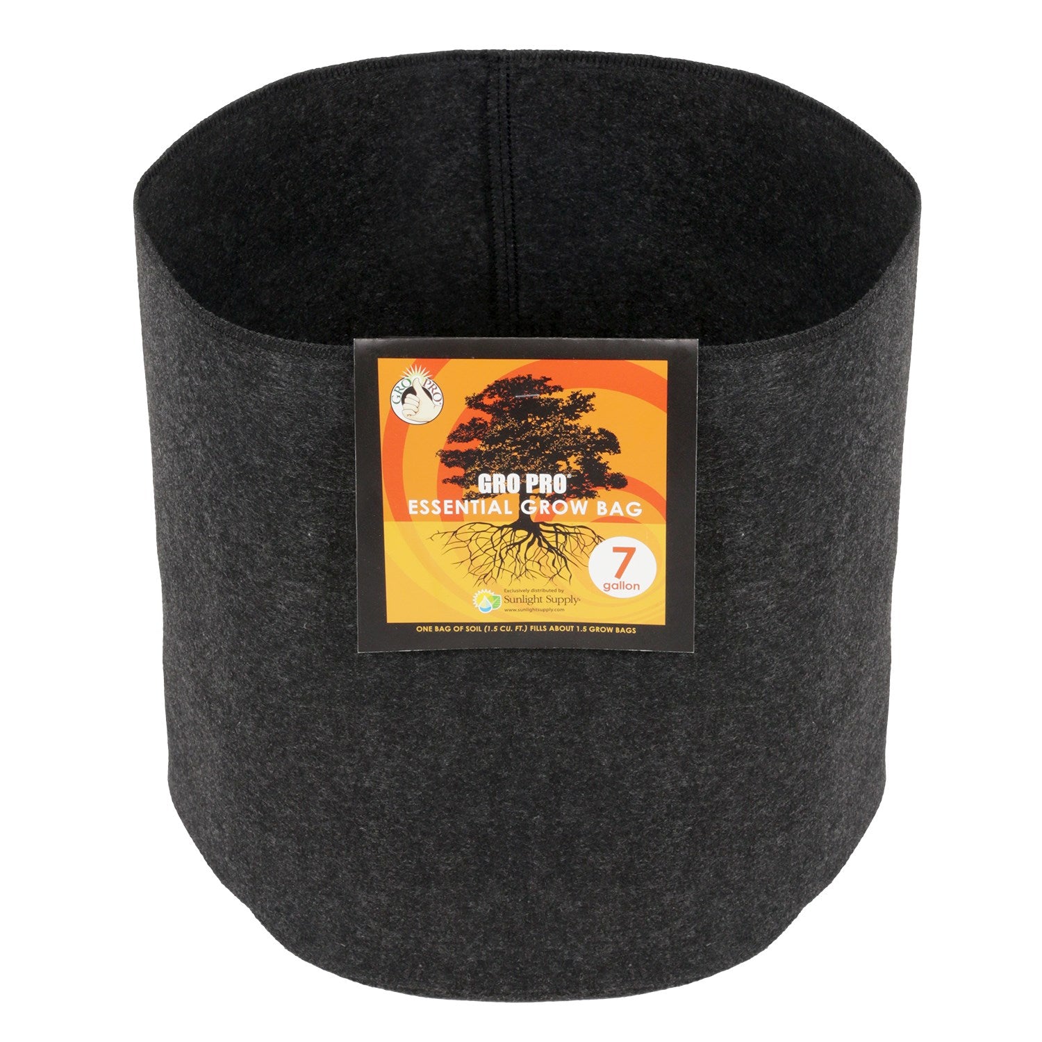 Gro Pro 7gal Essential Grow Bag Round Fabric Pot Black (84/CS)